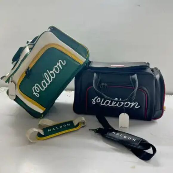 Malbon Golf Boston Bag with Shoulder Strap, | Mercari Malbon Golf Duffle Bag Travel Weekender Carry-On Shoulder Strap